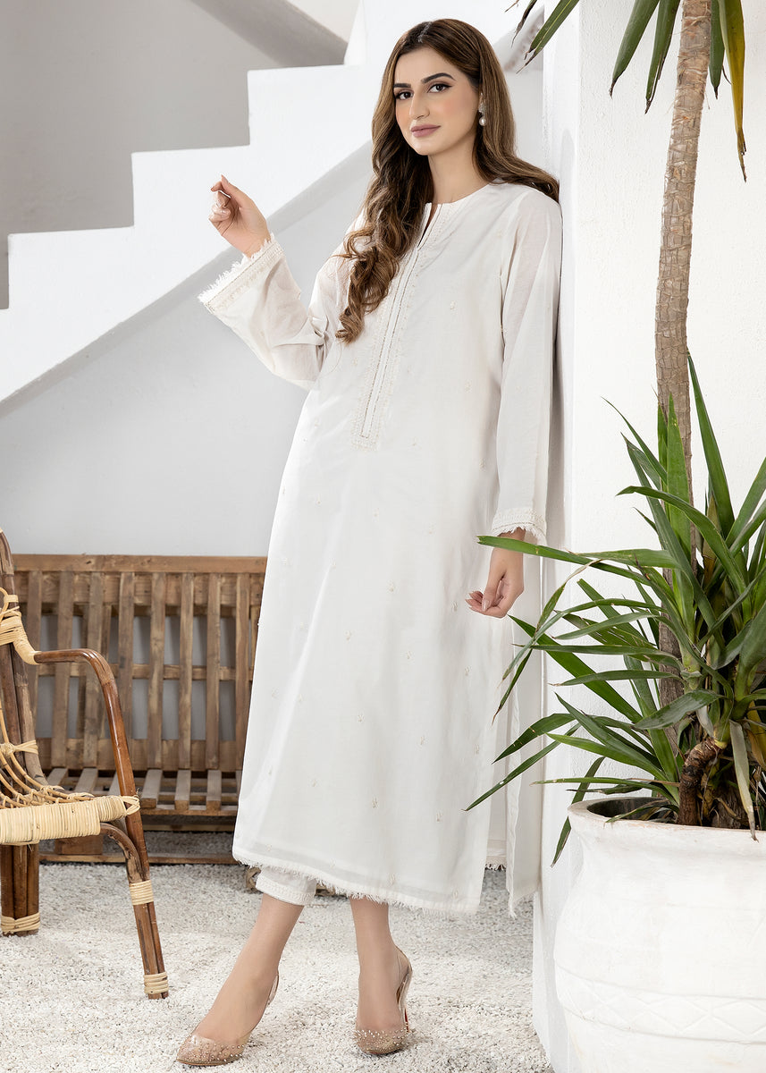 long kurta dress White L wedding celebrations Rare - Midi Dress Size:W40 X L34 winterwelcomeflashsale