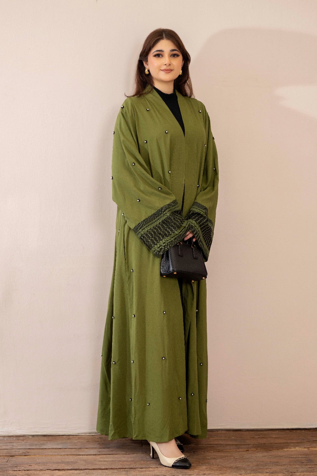Olive Green Khuffiyeh Abaya