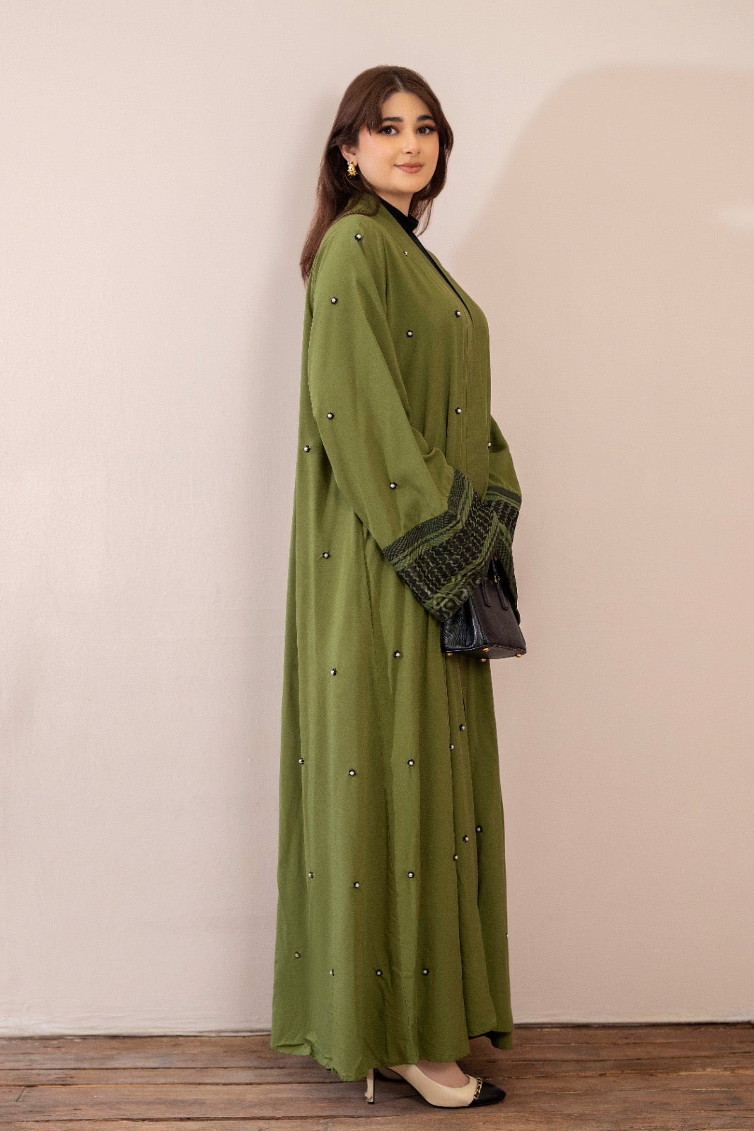 Olive Green Khuffiyeh Abaya