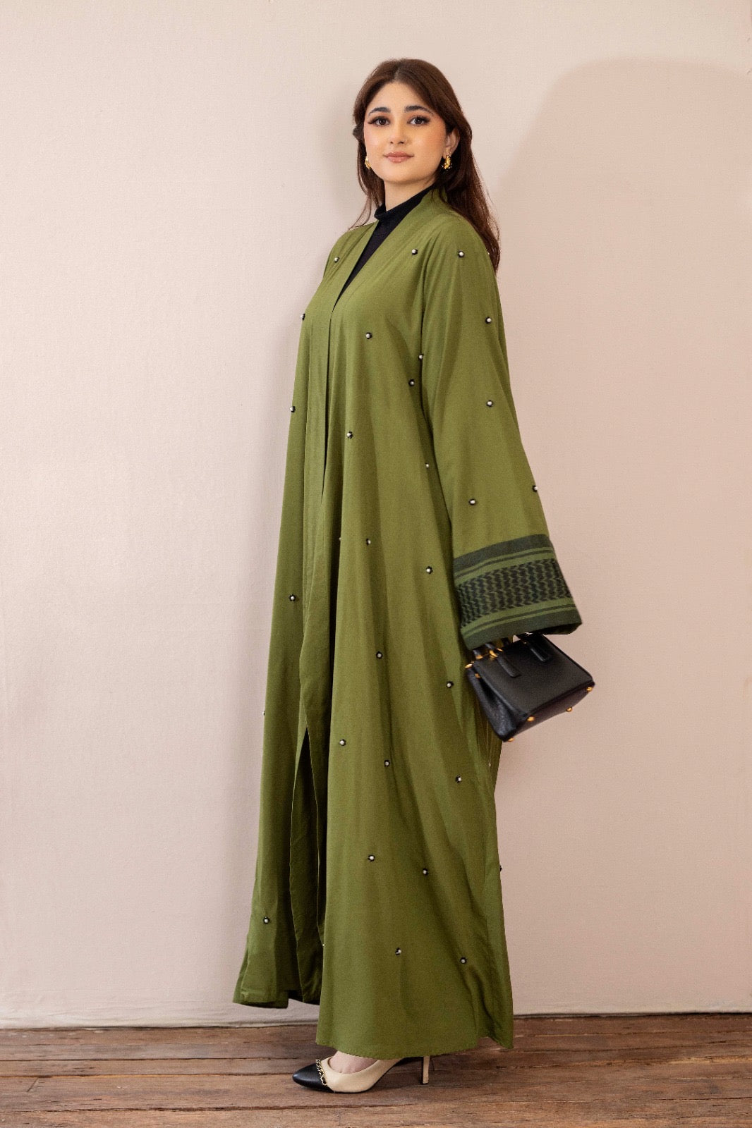 Olive Green Khuffiyeh Abaya