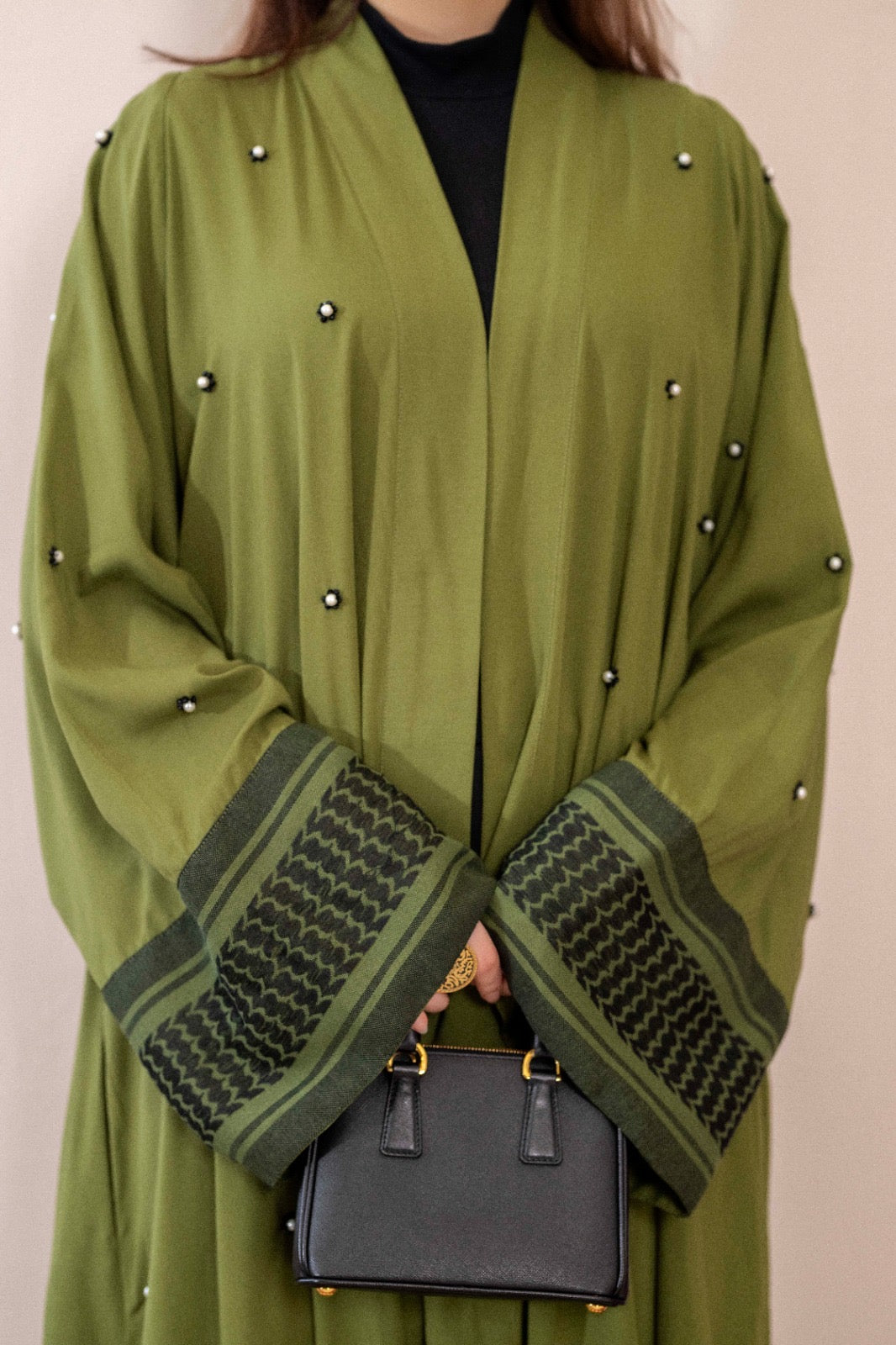 Olive Green Khuffiyeh Abaya