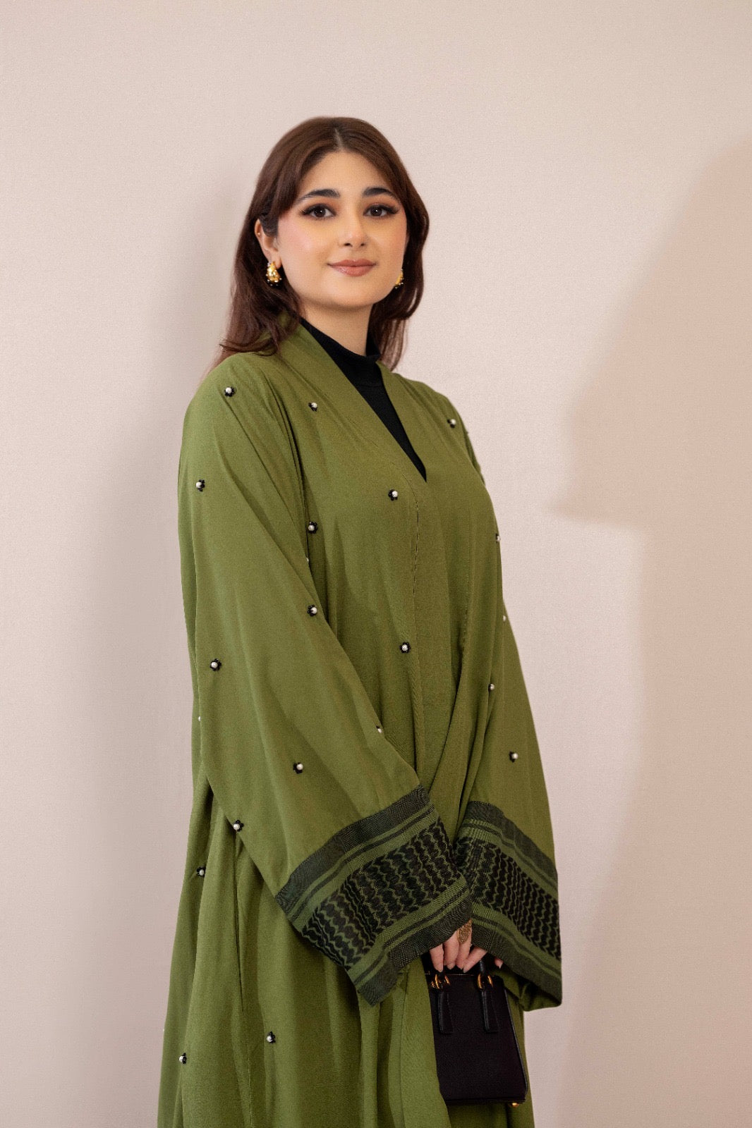Olive Green Khuffiyeh Abaya